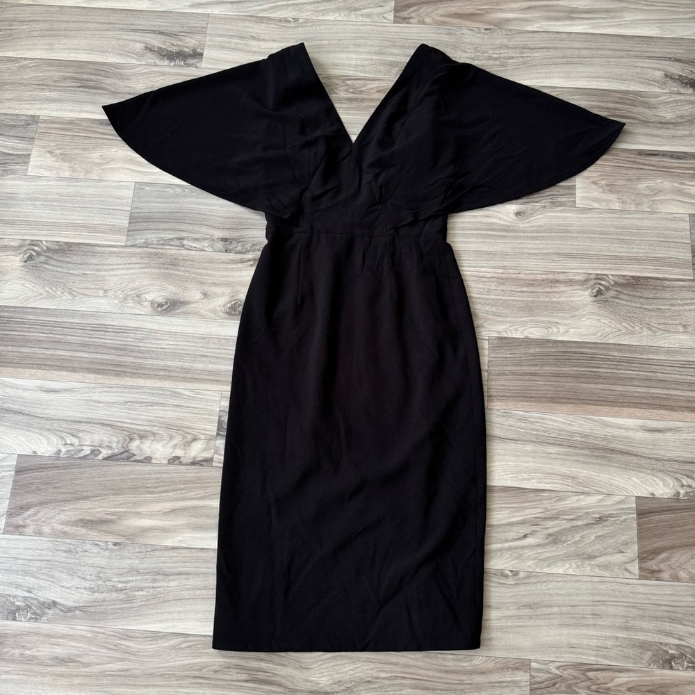 Dress the Population Louisa Flutter Sleeve Midi Dress Size Small